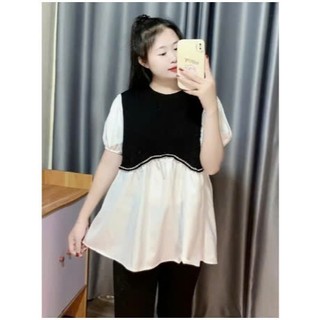 áo bầu baybidoll ,dáng xoè chất cotton pha lụa thái