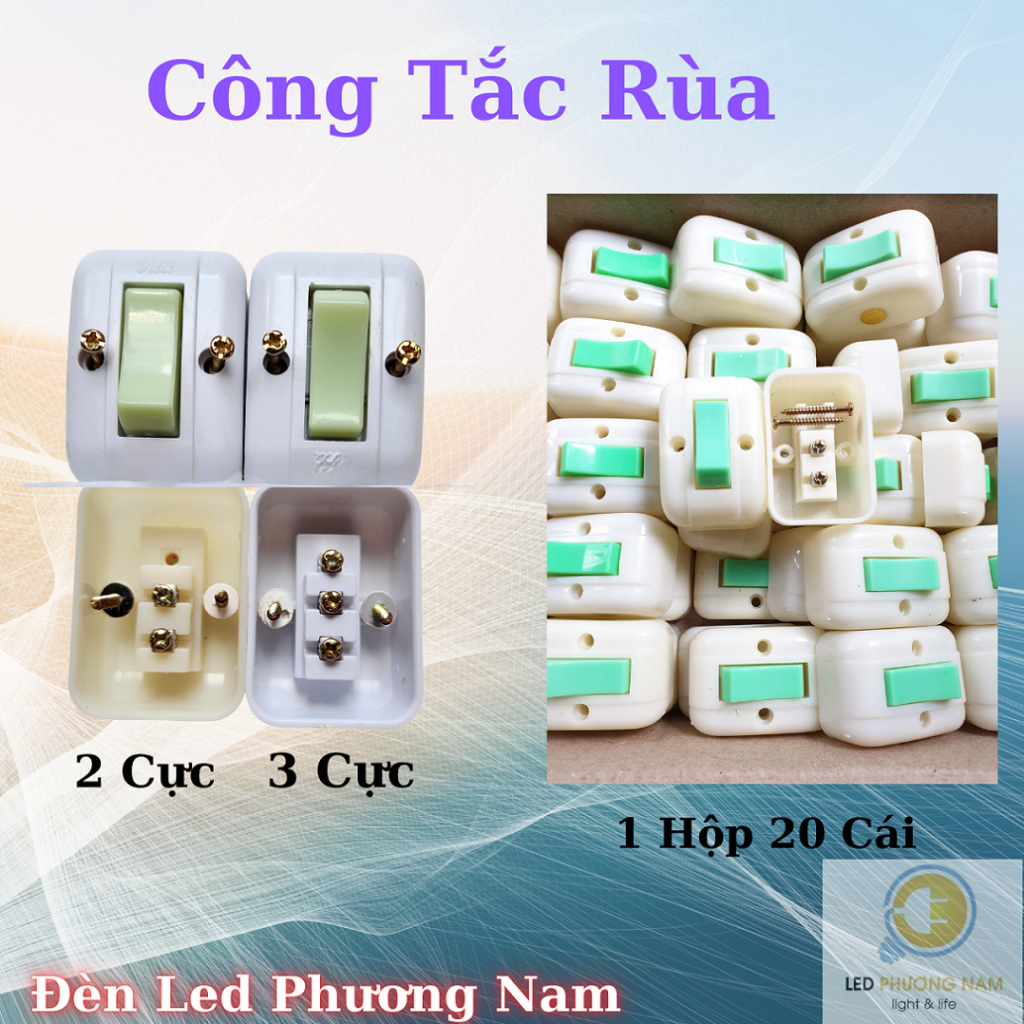 [COMBO 2] Công Tắc Rùa 6A ( 2 cực / 3 cực )