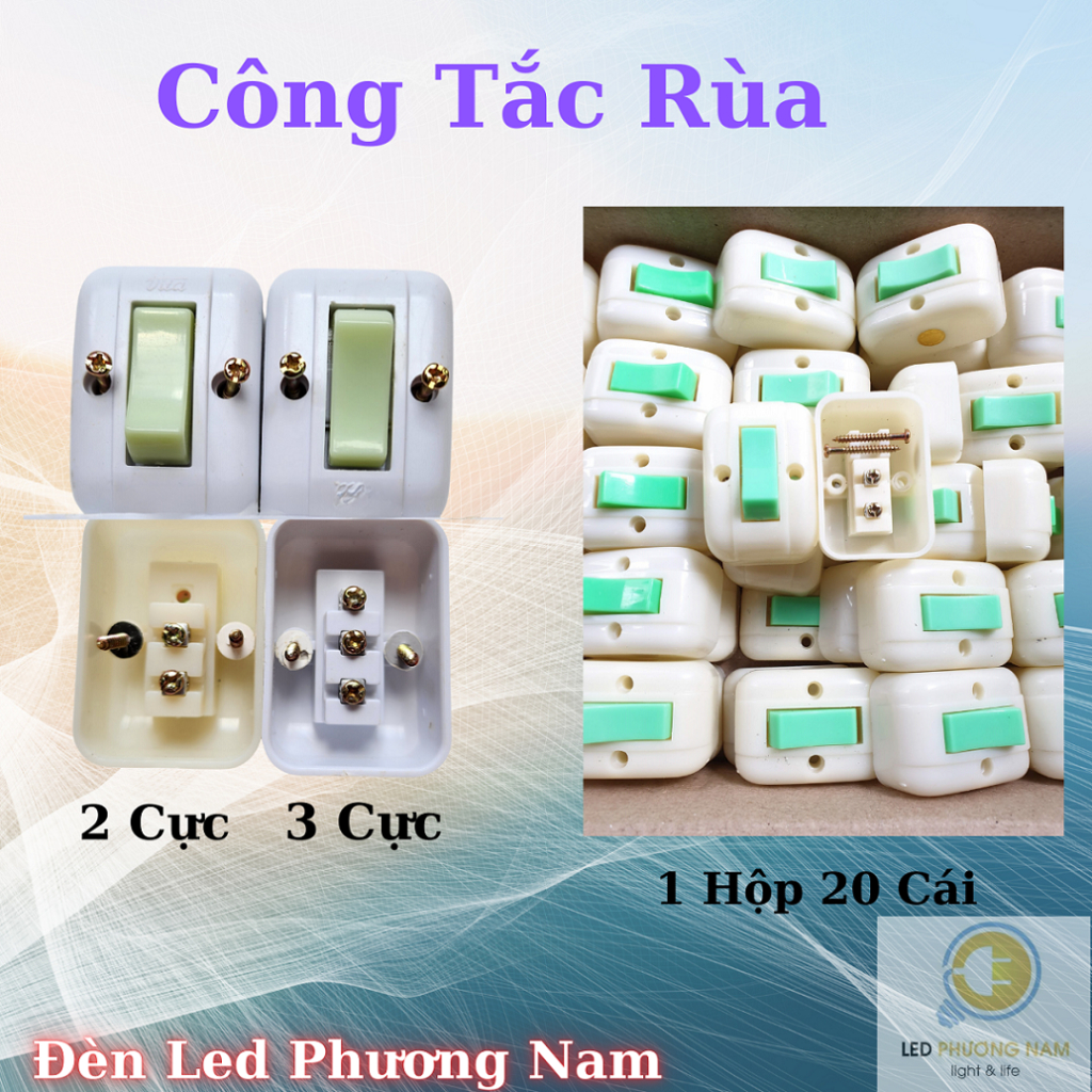 [COMBO 2 ] Công Tắc Rùa 6A (2 chiều / 3 chiều)