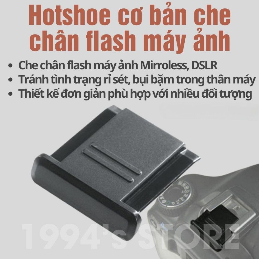 Nắp Che Bụi Chân Đèn Flash Hotshoe Có Hạt Nước Cân Bằng Cho Máy Ảnh DSLR Miroless Fujifilm, Sony, Canon EOS M