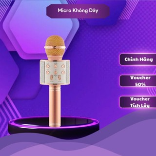 Micro hát Karaoke cầm tay mini bluetooth tích hợp Loa Bluetooth đa năng 6in1 WS-858 - Mic cầm tay mini hát karaoke