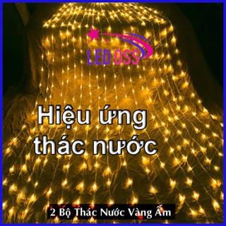 Bộ Đèn Led Trang Trí Thả Mành Kiểu Mưa Rơi Thác Nước 10 Sợi 2m Đủ Màu. Ngang 3m