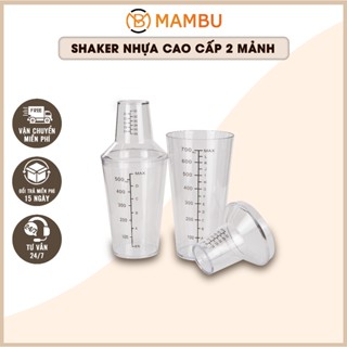 Bình lắc pha chế đồ uống nhựa PC cao cấp có chia vạch định lượng