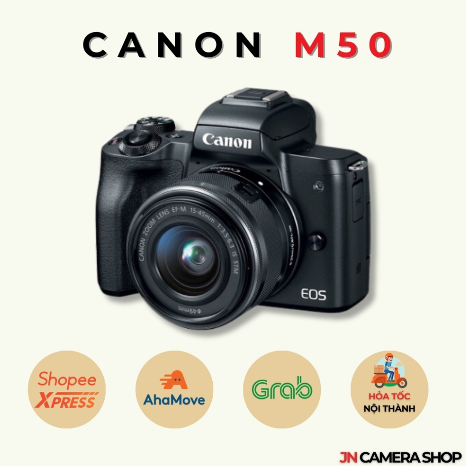 Bộ máy ảnh Canon EOS M50 kèm ống kính Canon M15-45mm