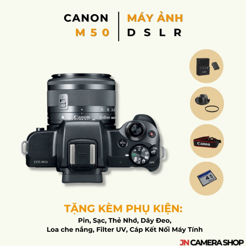 Bộ máy ảnh Canon EOS M50 kèm ống kính Canon M15-45mm | BigBuy360 - bigbuy360.vn