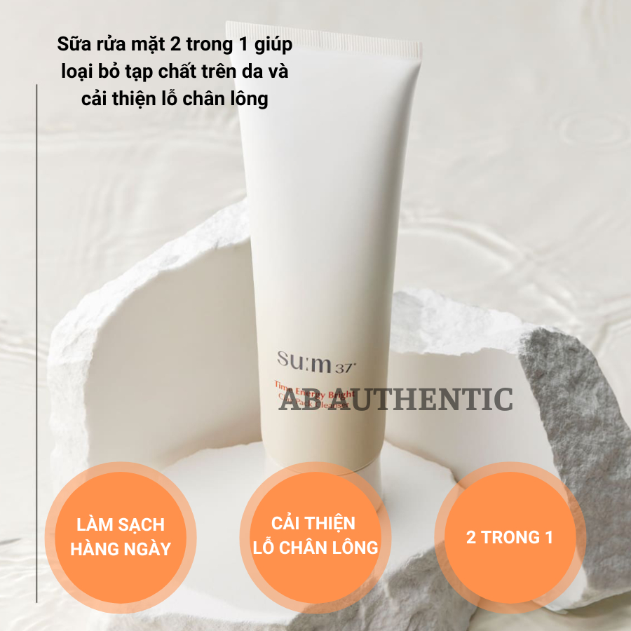 Sữa rửa mặt kiêm mặt nạ đất sét Sum 37 Time Energy Bright Clay Pack Cleanser 150ml - AB AUTHENTIC