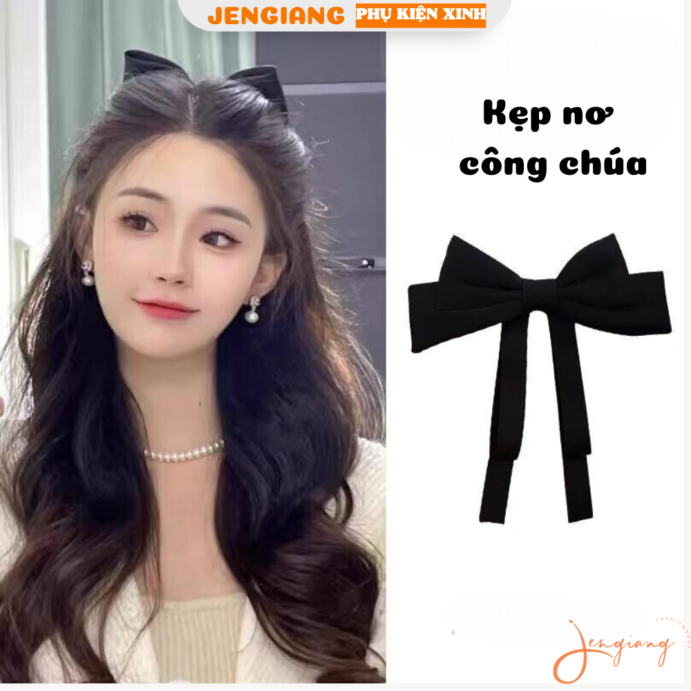 Kẹp tóc nơ lớn kiểu công chúa Jengiang phong cách Hàn Quốc dành cho nữ KN244