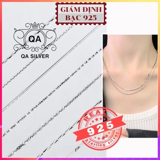  Dây chuyền bạc 925 trơn vòng cổ nam nữ không mặt tối giản S925 BASIC QA SILVER Necklace NE170304 