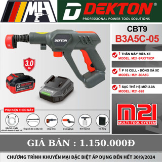 Máy xịt rửa xe dùng pin 21V Dekton M21-SRX775CP - Công suất 260W - Chân pin Phổ Thông