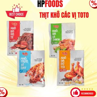 Khô Mực Xé Cay Khô gà Lá chanh Khô gà Bơ Tỏi  Khô Bò Sa tế túi 50g-đồ ăn vặt khô gà bò mực thơm ngon