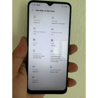Điện thoại cũ realme c3 ram 3/32g đã qua sử dụng
