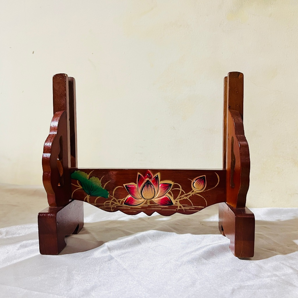 [MUA LỚN HƠN ẢNH 5CM] Giá để khung ảnh, khung tăng giảm hình thờ gỗ tràm bông vàng sơn PU chống mối 