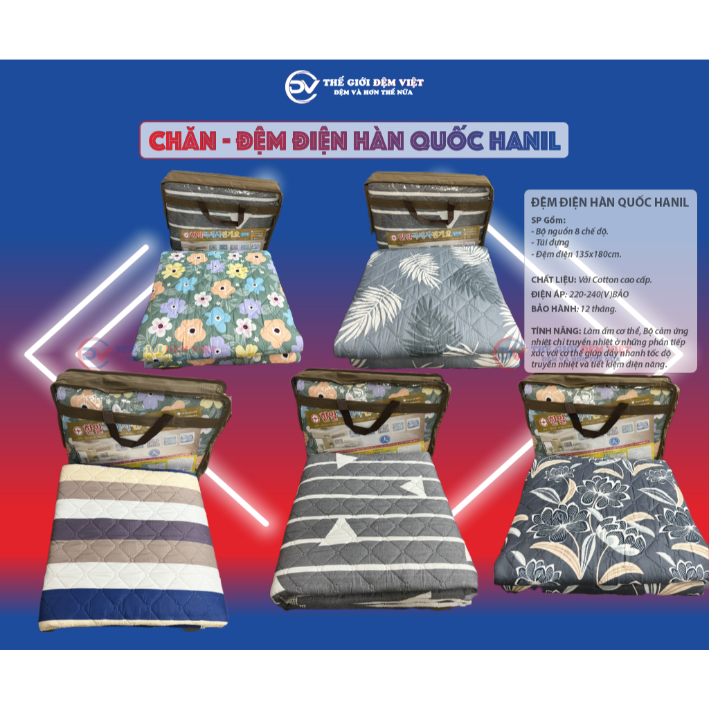 [Freeship Hoả Tốc] ĐỆM (Chăn) ĐIỆN HÀN QUỐC HANIL COTTON [Chính Hãng Giá Tốt]