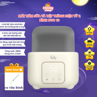 Máy hâm sữa và tiệt trùng điện tử 2 bình Duo 10 FATZBABY FB3211BK