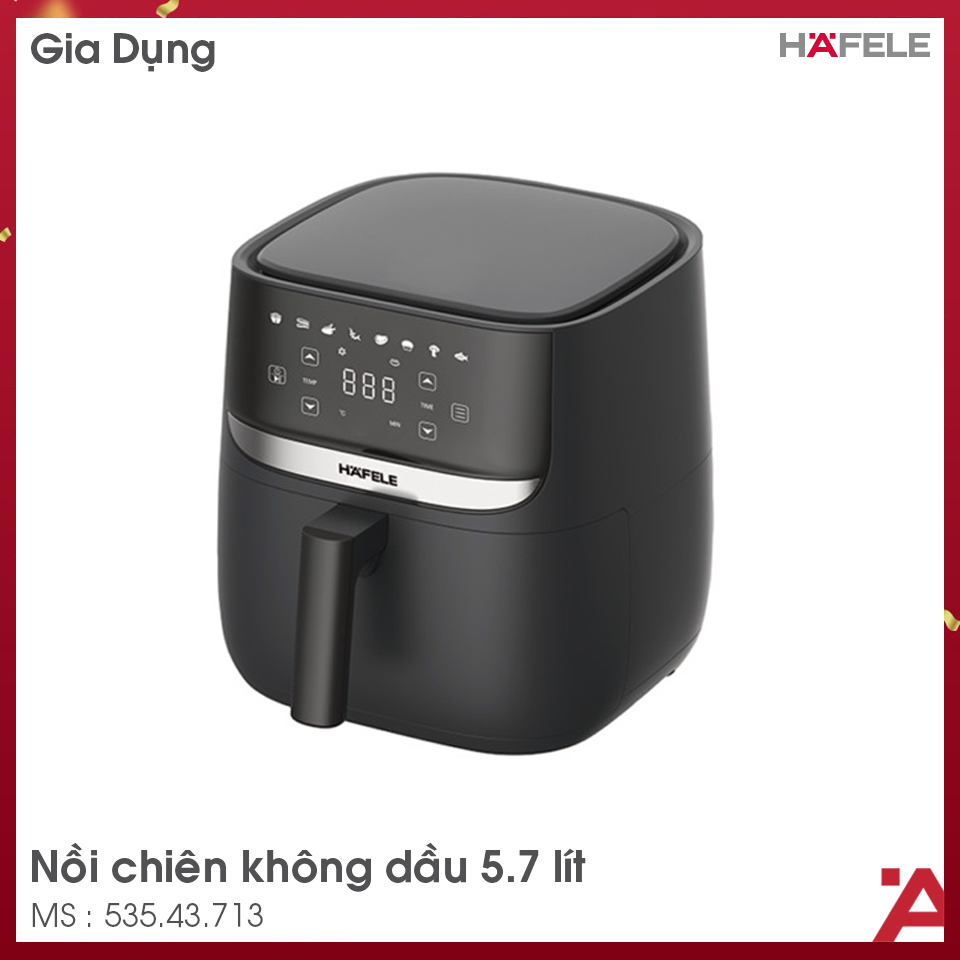 Nồi Chiên Không Dầu Hafele HS-AF502B 535.43.713, dung tích 5,7 lít, lớp phủ chống dính, dễ vệ sinh