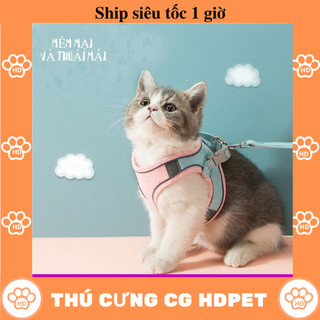 Đai Yếm Thoáng Khí Kèm Dây Dẫn Cho Chó Mèo