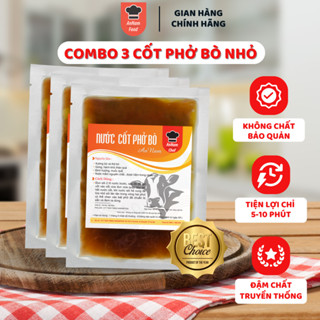 Combo 3 gói nước cốt phở bò nhỏ - Gia vị nấu phở tiện lợi, nhanh chóng tại nhà chuẩn vị phở Hà Nội 140g x 3 gói