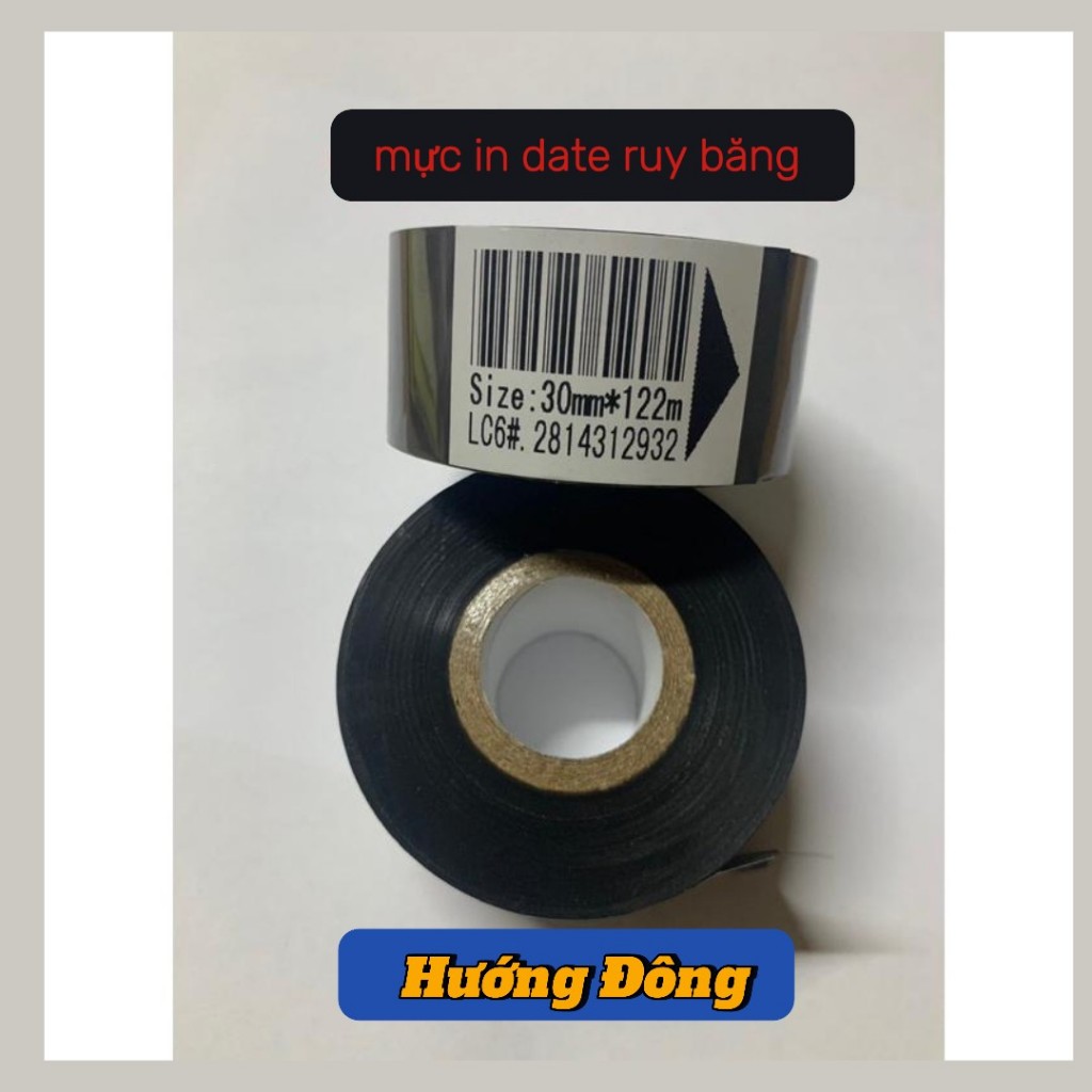( combo *10 cuộn) cuộn mực in date ruy băng, mực in date ru ban, mực in ruy băng-ruban 30-35mm