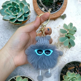 Móc Khóa Búp Bê Lông Thỏ Siêu Mịn