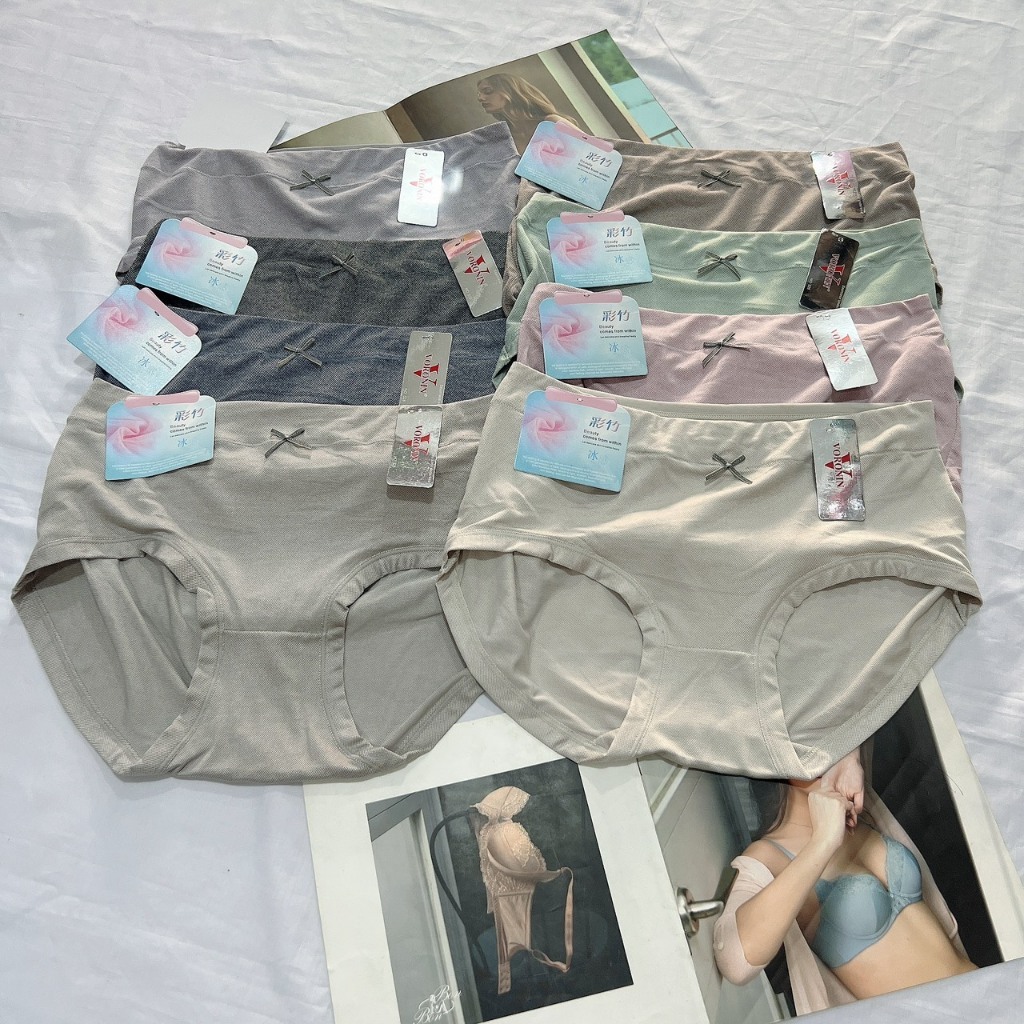 Set 5 Quần Lót Nữ Big size Cotton Muối Tiêu Cho Người Béo có size từ 45-75kg