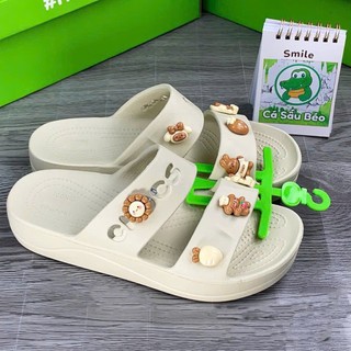  Dép Cross Nữ 2 Quai Đế Cao 4cm Chống Trơn Trượt ,Tặng 8 Charm Xịn Sò Dép Nữ Cross Mẫu Mới Chất Liệu Eva Cao Cấp 