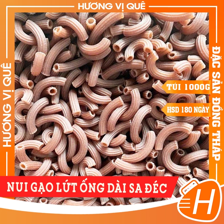 Nui Gạo Lứt Ống Dài Sa Đéc - Túi 1000g - Đặc Sản Đồng Tháp