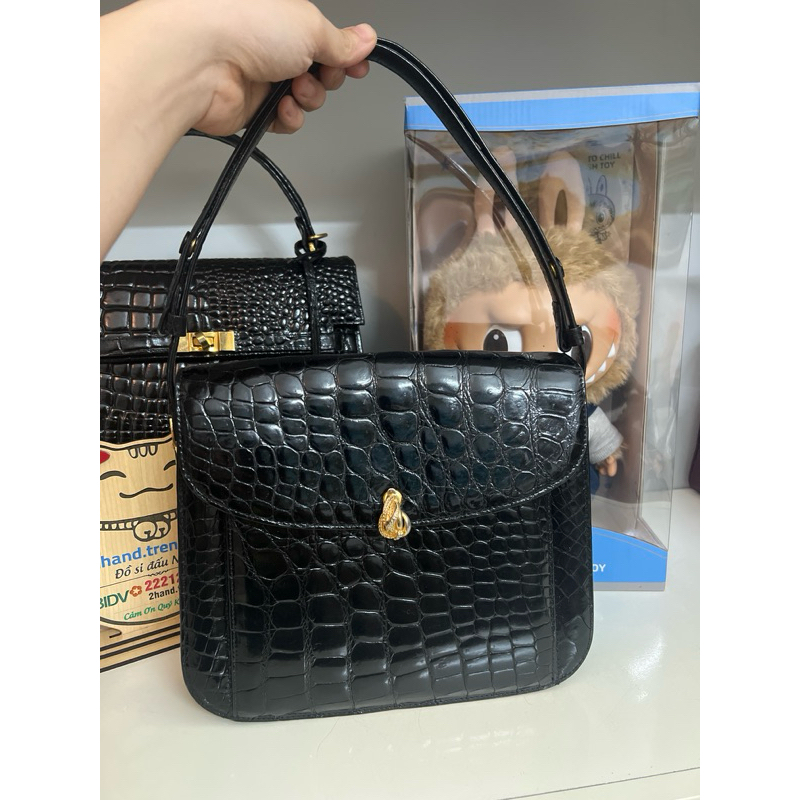Túi used da cá sấu bóng kính