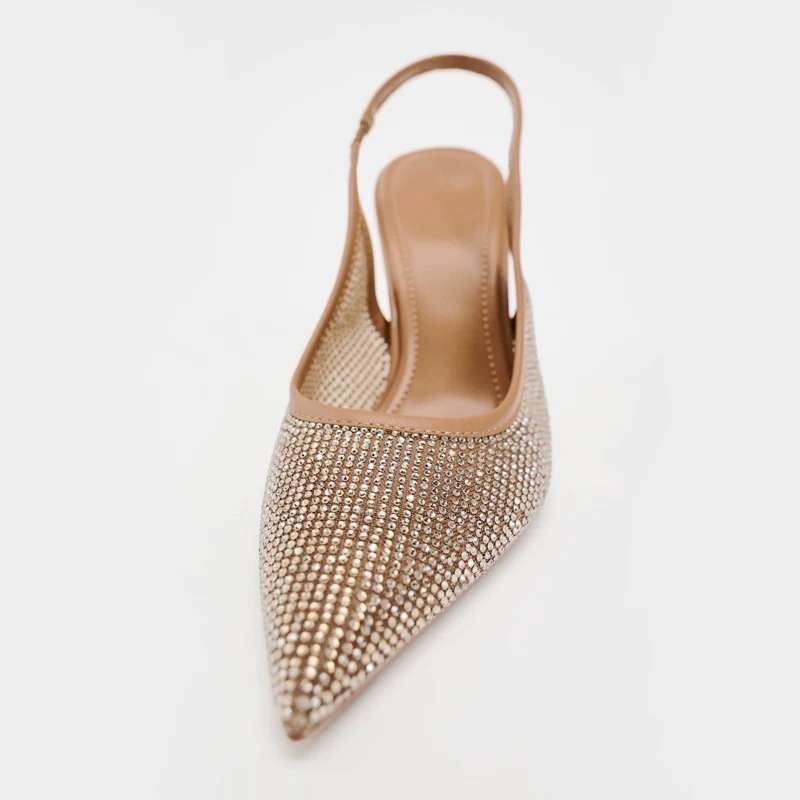 Giày ZR mũi nhọn đính đá hạt lấp lánh dáng (FORM TO)slingback fullbox, tag | BigBuy360 - bigbuy360.vn