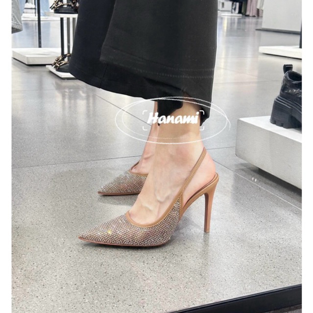 Giày ZR mũi nhọn đính đá hạt lấp lánh dáng (FORM TO)slingback fullbox, tag | BigBuy360 - bigbuy360.vn