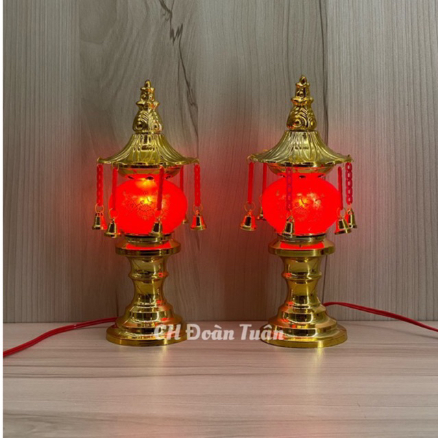 ĐÈN THỜ PHÁT TÀI 24CM CÓ DÂY TREO(MỘT CẶP)