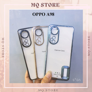 Ốp lưng Oppo A98 5G trong viền màu cạnh vuông bảo vệ camera sang trọng