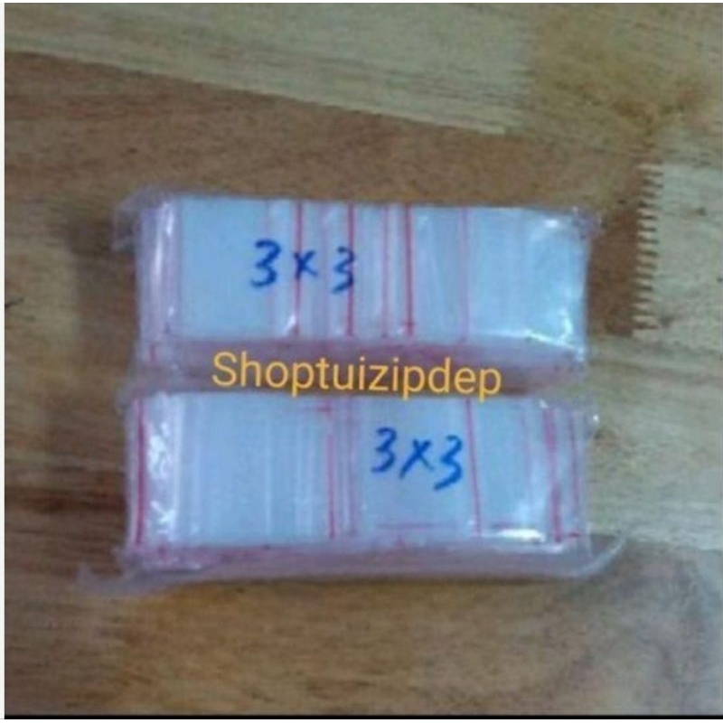 100 chiếc túi zip nhỏ 3x3  đẹp, dày dặn
