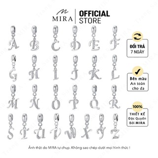 Charm Hạt Pan MIRA & Co. CHAR16 Pan Chữ Mạ Bạc Xi Bạc Mix Được Tất Cả Dòng Lắc MIRA