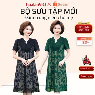 ĐẦM CAO CẤP TRUNG NIÊN CHO MẸ, CHO BÀ voan giả sơ mi