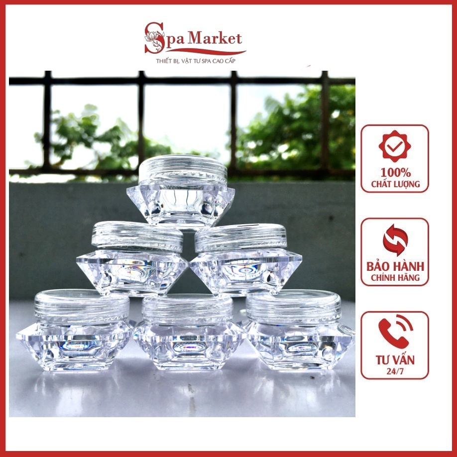 COMBO 10  )Hũ chiết mỹ phẩm 5G Hũ đựng kem hình kim cương chất liệu nhựa trong suốt cao cấp