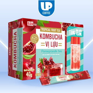 Trà Kombucha Vị Lựu Giàu Lợi Khuẩn, Detox, Làm Đẹp, Hỗ Trợ Giảm Cân, Không Đường
