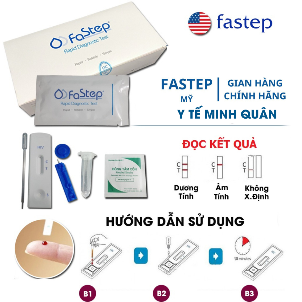 Bộ test xét nghiệm HIV Fastep của MỸ - Độ chính xác cao, dễ thực hiện