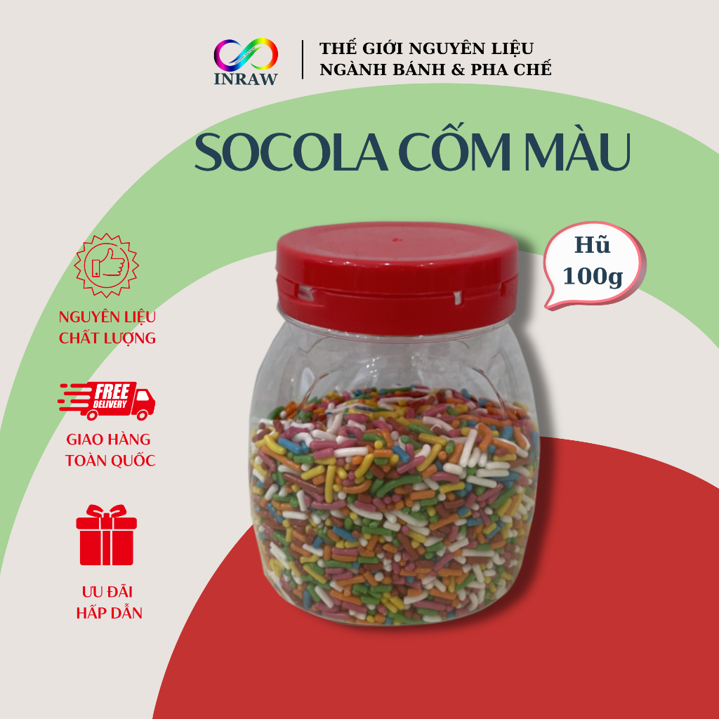 Socola Cốm Màu trang trí bánh 100g