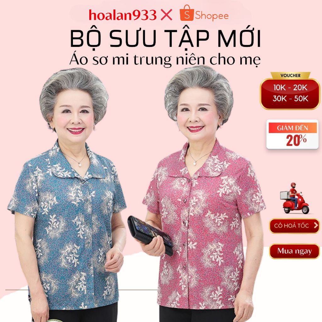 Áo sơ mi người già mặc mát. co giãn 4 chiều cực vip, MS478