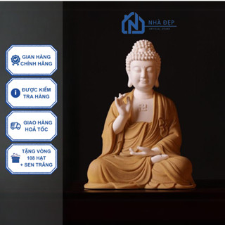 Tượng Phật A Di Đà 30cm gốm tử sa cao cấp trang trí decor phong thủy thờ cúng, phòng thiền an nhiên