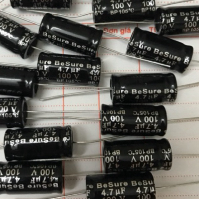 100con Tụ loa 4.7uf 100V 2 đầu