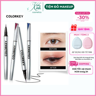 Bút kẻ mắt Colorkey dạng lỏng lâu trôi không thấm nước, bên màu siêu lỳ