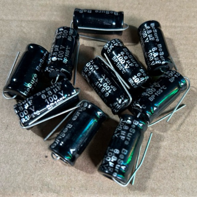10 Tụ loa 6.8uf 100V 2 đầu