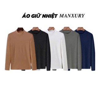 Áo giữ nhiệt cổ cao 3 phân dài tay giữ ấm cơ thể, co giãn thoải mái Manxury