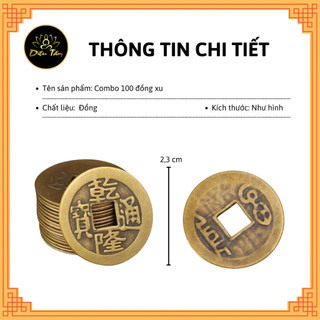Combo 100 đồng xu phong thủy may mắn