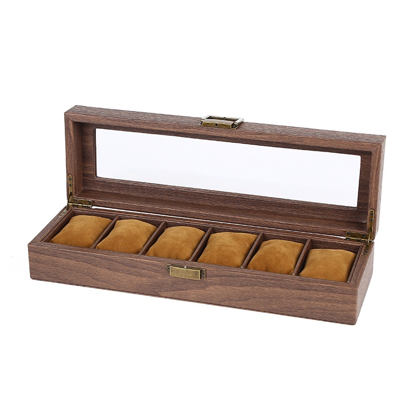 W180 Hộp đựng đồng hồ 6 ngăn bằng Da cao cấp