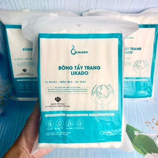  BÔNG TẨY TRANG 222 MIẾNG LIKADO size 5 x 6 cm bề mặt mịn dạng túi 