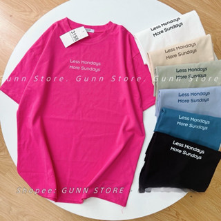 Áo Thun 3158 Chữ LESS MONDAYS MORE SUNDAYS Form Rộng Unisex Chất Cotton Khô Loại 1, Thoáng Mát, Thấm Hút Mồ Hôi - GUNN