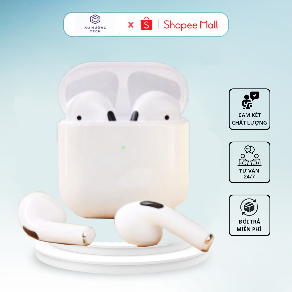 Tai Nghe Bluetooth Pro 4, Tai Nghe Không Dây Nhét Tai Bluetooth 5.0 Bản Quốc Tế Tương Thích Tất Cả Dòng Máy HOT - 2024