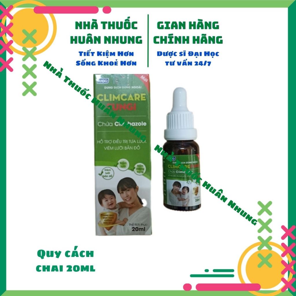 Dung Dịch Climcare Fungi - Hỗ trợ điều trị tưa lưỡi, viêm lưỡi bản đồ, nấm lưỡi, nấm miệng họng